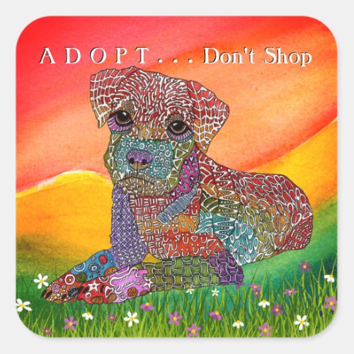 Mixed Dog Breed Adopt Dont Shop Stickers