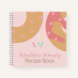 Mixed Donuts Sweets Pink Baker Recipe Notebook