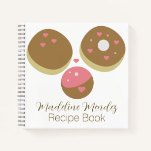 Mixed Donuts Sweets Pink Food Recipe Notebook
