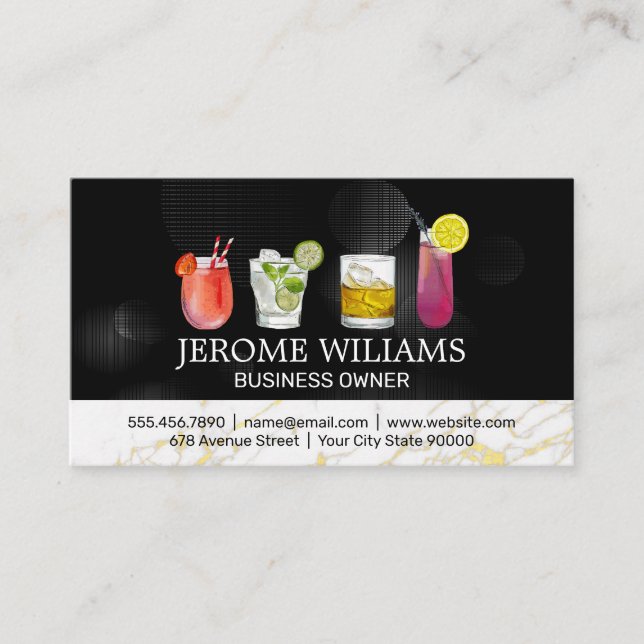 Mixed Drinks | Bartending Business Card (Front)