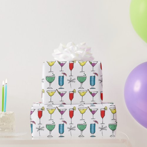 Mixed Drinks Cocktails Wrapping Paper