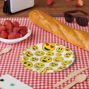 Mixed Emoji pattern party plate