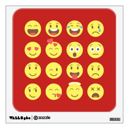 mixed emoji wall sticker