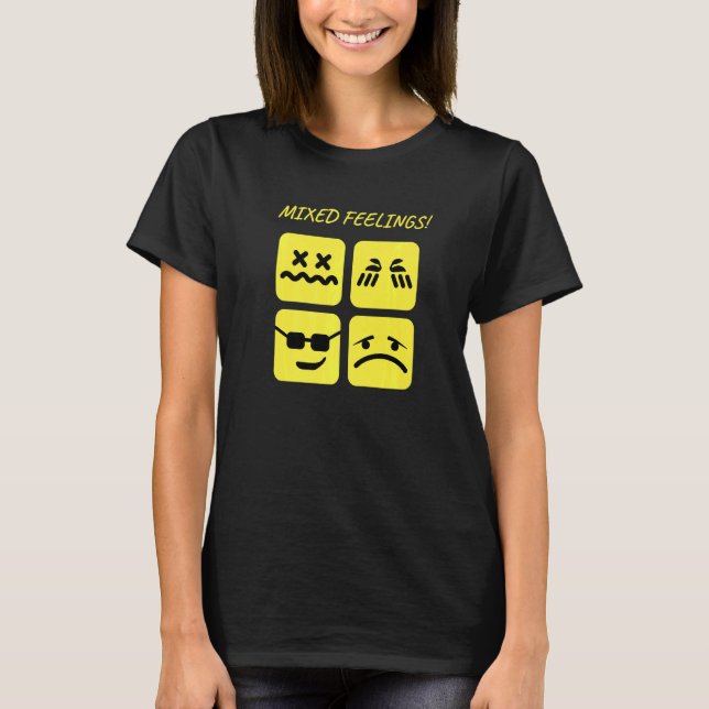 Mixed Emotions Inspired Mixed Feelings Related Emo T-Shirt (Front)