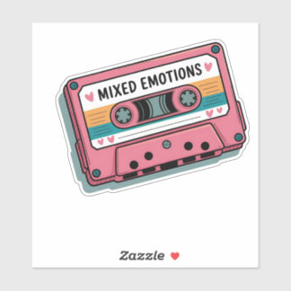 Mixed Emotions Retro Cassette Tape Art Sticker