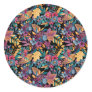 Mixed Fall Floral Leaves Berry Watercolor Pattern Classic Round Sticker