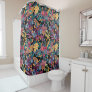 Mixed Fall Floral Leaves Berry Watercolor Pattern Shower Curtain