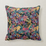 Mixed Fall Floral Leaves Berry Watercolor Pattern Throw Pillow
