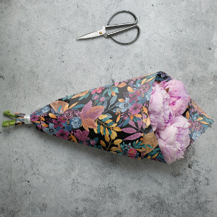 Mixed Fall Floral Leaves Berry Watercolor Pattern Tissue Paper