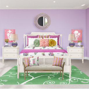 Mixed Floral King Duvet Cover