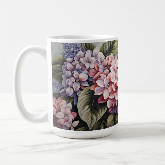 Mixed Flowers - Classic Pastel Flowers Coffee Mug (Left)