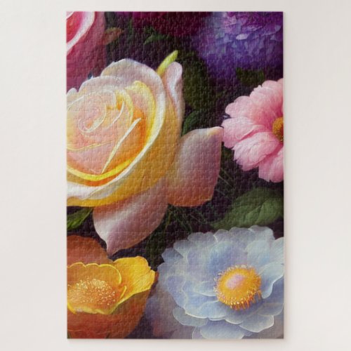 Mixed Flowers Colorful Family Fun Entertainment Jigsaw Puzzle