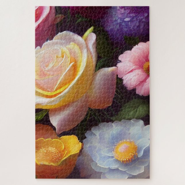 Mixed Flowers, Colorful, Family Fun Entertainment Jigsaw Puzzle (Vertical)