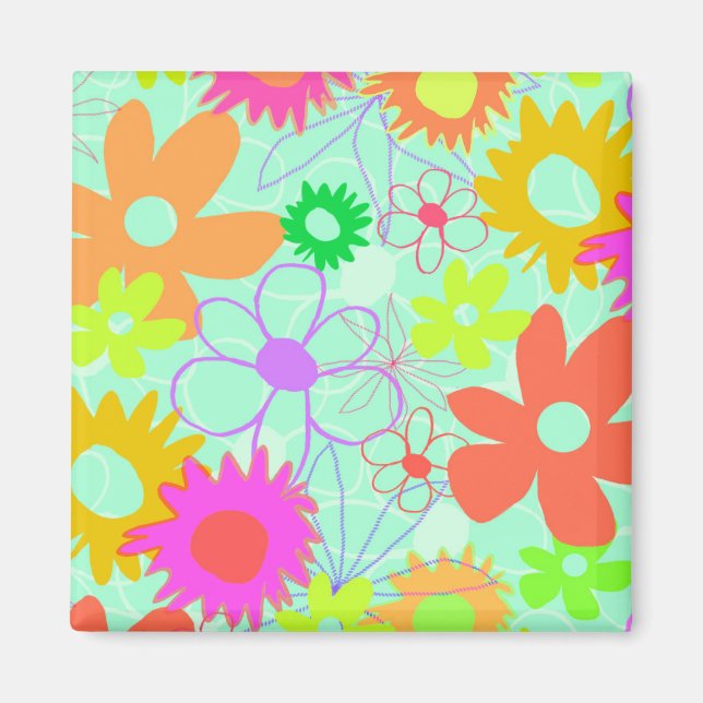 Mixed Flowers Magnet (Front)