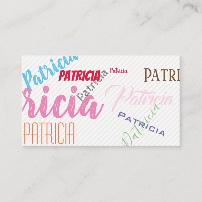 Mixed Fonts and Colors Business Card (Front)