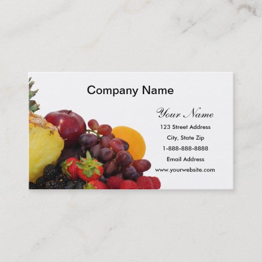 Customizable Mixed Fruit Business Cards