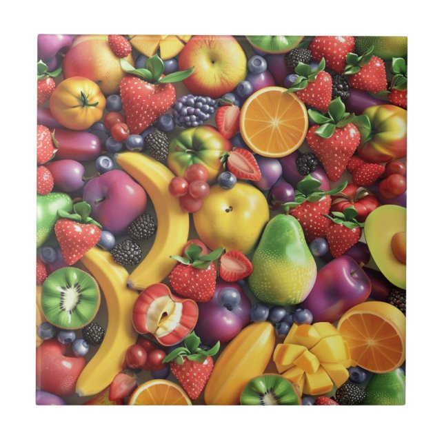 Mixed Fruit Ceramic Tile (Front)