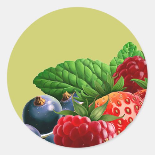 Mixed Fruit Classic Round Sticker