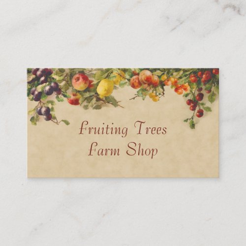 Mixed fruit farm sales business card