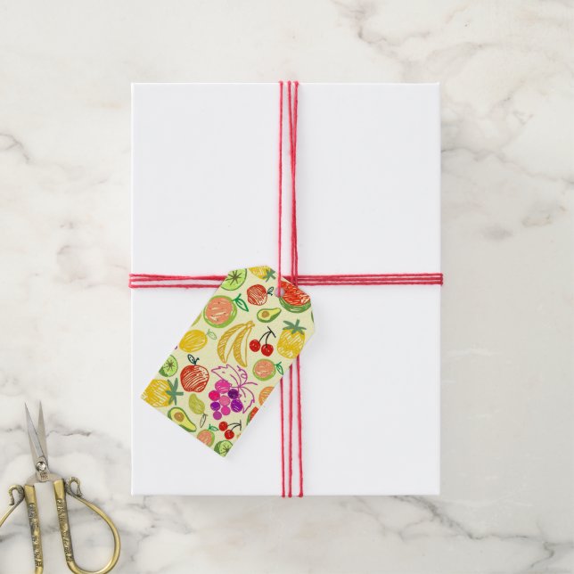 Mixed fruit gift tags (With Twine)