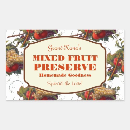 Mixed Fruit Jam Label Preserve Label