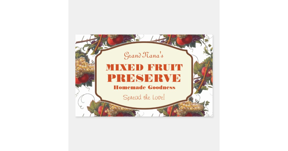 Mixed Fruit Jam Label Preserve Label Zazzle