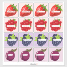 Mixed Fruit Jam Labels Custom Vinyl Sticker Sheet