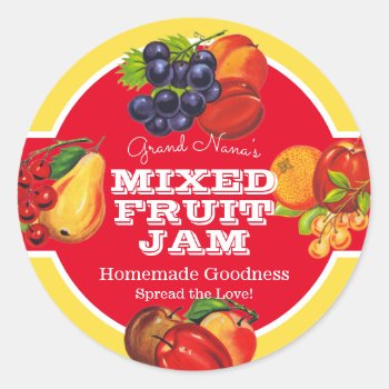 Mixed Fruit Jam Vintage Label Preserve Label by thepapershoppe at Zazzle