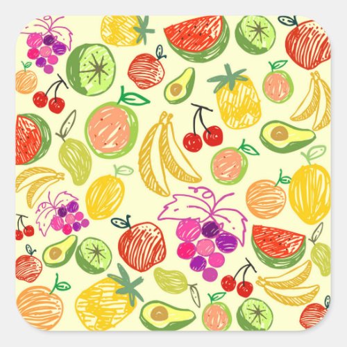 Mixed fruit stickers