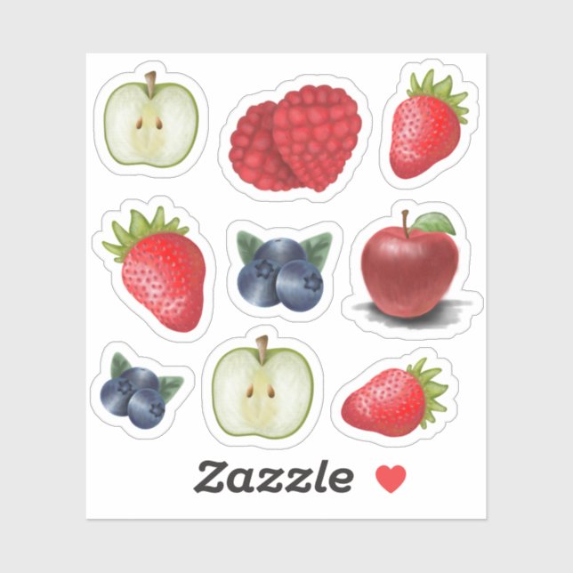 Mixed Fruit Vinyl Stickers (Sheet)