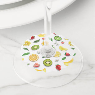 Mixed Fruits 4 Wine Glass Tag