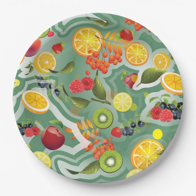 Mixed Fruits 7 Paper Plates (Front)