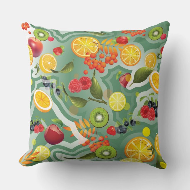 Mixed Fruits 7 Throw Pillow (Front)