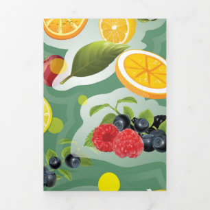 Mixed Fruits 7 Tri-Fold Holiday Card