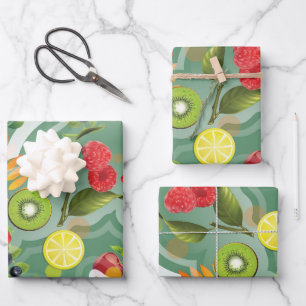 Mixed Fruits 7 Wrapping Paper Sheets