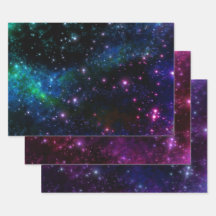 Mixed Galaxy Wrapping Paper Sheet