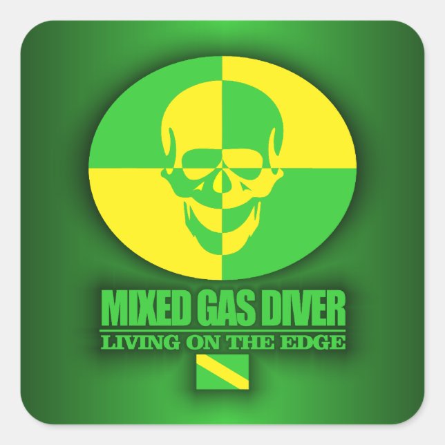 Mixed Gas Diver Square Sticker (Front)