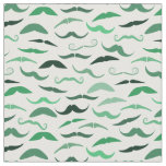 Mixed Green Mustaches Pattern Fabric