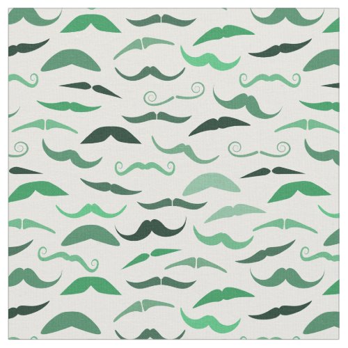 Mixed Green Mustaches Pattern Fabric