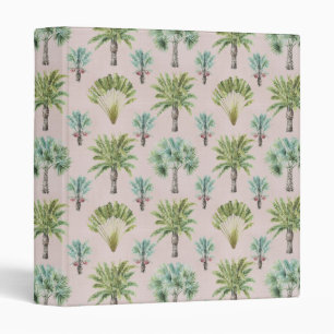 Mixed Green Palm Trees 3 Ring Binder