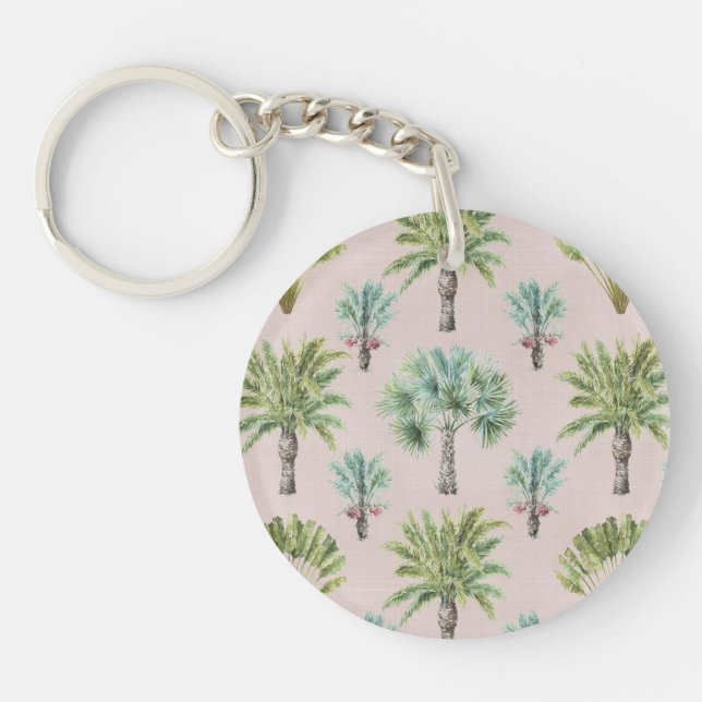 Mixed Green Palm Trees Keychain (Front)