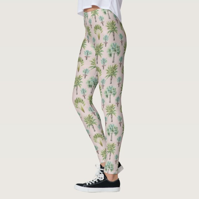 Mixed Green Palm Trees Leggings (Left)