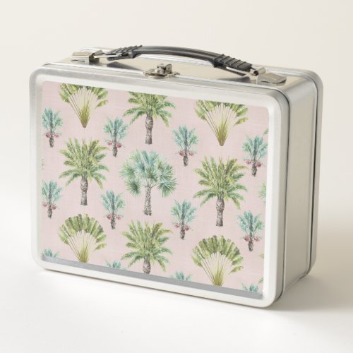 Mixed Green Palm Trees Metal Lunch Box