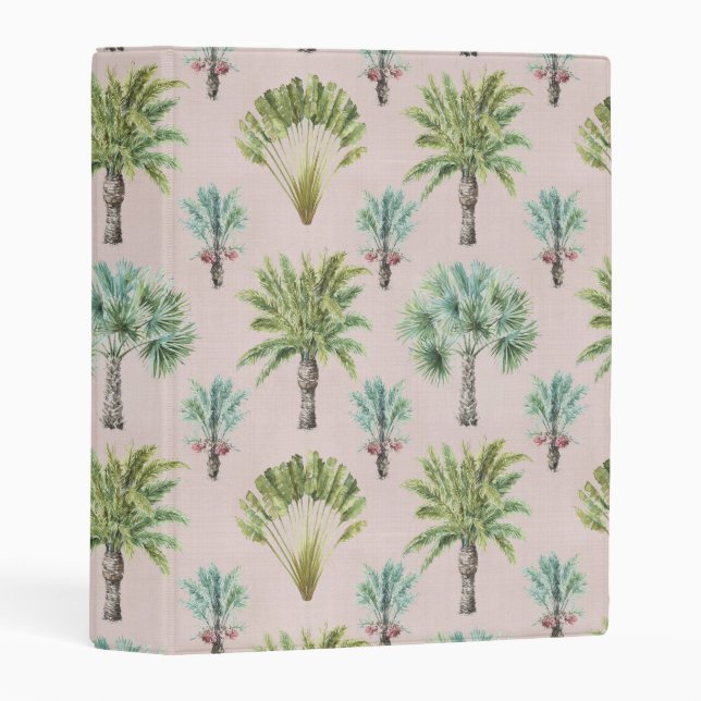 Mixed Green Palm Trees Mini Binder (Front/Spine)