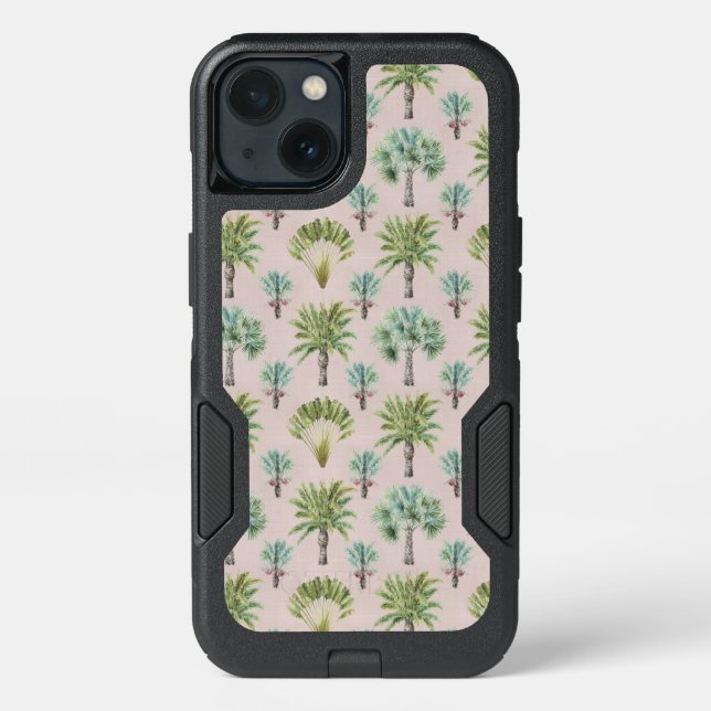 Mixed Green Palm Trees Otterbox iPhone Case (Back)