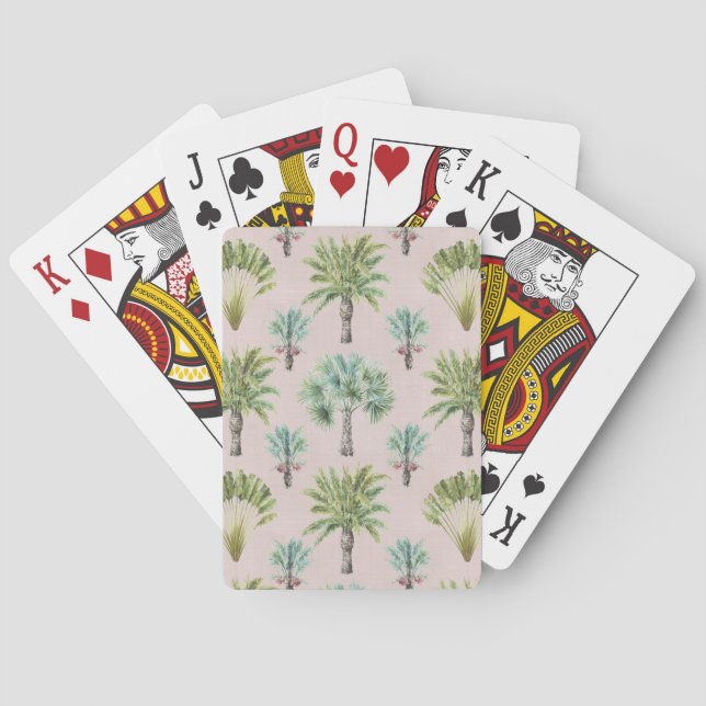 Mixed Green Palm Trees Poker Cards (Back)