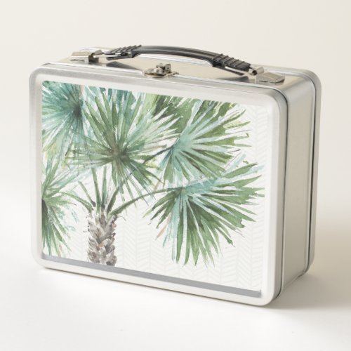 Mixed Greens I Tropical Palms Metal Lunch Box
