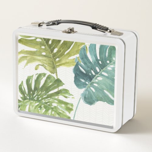 Mixed Greens  Tropical Palms Metal Lunch Box