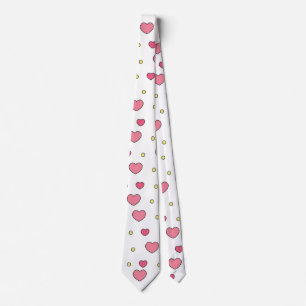 mixed hearts pattern valentine's day neck tie