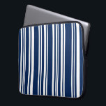 Mixed Indigo and White Stripes Laptop Sleeve<br><div class="desc">Stylish custom neoprene laptop sleeve features indigo and white stripes. The navy blue and white lines vary in width to create a modern stripe pattern. To see the design Varied Indigo and White Stripes on other items, click the "Rocklawn Arts" link below. Digitally created image. Copyright © 2017 Claire E....</div>